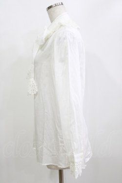 画像2: Jane Marple / リボンタイ付ピンタックブラウス  オフホワイト H-26-02-10-053-JM-BL-KB-ZH