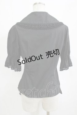 画像3: Moi-meme-Moitie / スカラップコットンレースパフ袖ブラウス 9号 黒 H-26-02-10-055-MO-BL-KB-ZH
