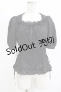 MIHO MATSUDA / レースアップブラウス  ブラック H-26-02-10-056-GO-BL-KB-ZH