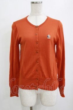 画像1: Jane Marple / クラウンEmbカーディガン  オレンジ H-26-02-10-062-JM-TO-KB-ZH