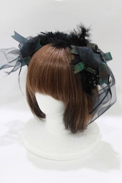 画像1: Atelier Beatrice / フェザーコサージュカチューシャ  ブラック H-26-02-10-074-GO-AC-KB-ZH