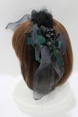 画像2: Atelier Beatrice / フェザーコサージュカチューシャ  ブラック H-26-02-10-074-GO-AC-KB-ZH