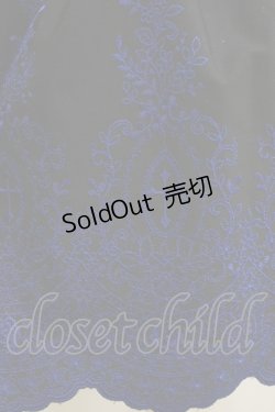 画像4: Moi-meme-Moitie / Rose Garden刺繍ジャンパースカート 9号 黒×青 H-26-02-10-001-MO-OP-KB-ZH