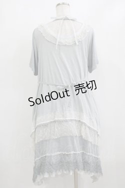 画像3: h.NAOTO / おててレースヨーク切替ワンピース  サックス H-26-02-10-018-HN-OP-KB-ZH