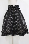 OZZ ANGELO / ローズハンティングジップスカート  ブラック H-26-02-10-003-OO-SK-KB-ZH