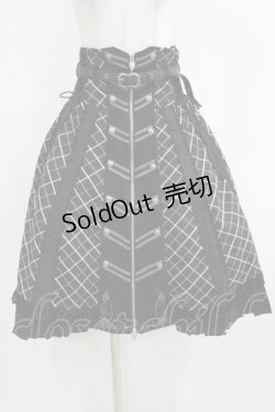 画像1: OZZ ANGELO / ローズハンティングジップスカート  ブラック H-26-02-10-003-OO-SK-KB-ZH