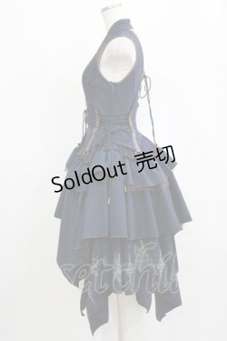 画像2: OZZ ANGELO / イレギュラーオーバーワンピース  ネイビー×ブラウン H-26-02-10-022-OO-OP-KB-ZH