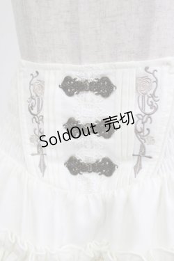 画像4: Ozz oneste / 薔薇刺繍レースフリルスカート  ホワイト H-26-02-10-023-OO-SK-KB-ZH