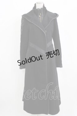 画像1: Rozen Kavalier / 刺繍袖ロングコート  ブラック H-26-02-11-024-OO-CO-KB-ZH