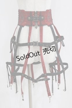 画像1: Ozz oneste / クリノリンスカート  黒×赤 H-26-02-11-030-OO-SK-KB-ZH