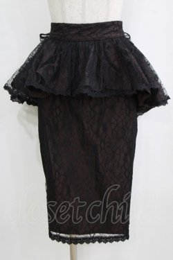 画像1: abilletage / フィッシュテールペプラムスカート  ボルドー H-26-02-11-032-GO-SK-KB-ZH