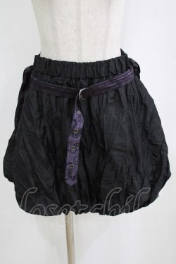 画像1: Qutie Frash / ベルト付きバルーンスカート  黒 H-26-02-11-034-QU-SK-AK-ZH