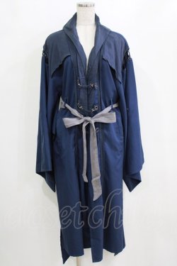 画像1: Ozz conte / カンベエ着物袖カーデ  紺 H-26-02-11-039-OO-JA-AK-ZH