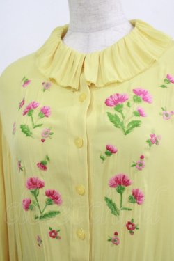 画像4: Jane Marple / クレープジョーゼットThistle embroideryドレス  イエロー H-26-02-11-004-JM-OP-KB-ZH