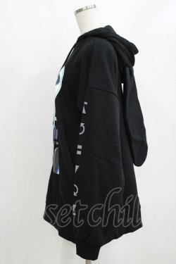 画像2: LISTEN FLAVOR / サイバーうさ耳ヘッドホンパーカー F 黒 H-26-02-11-041-PU-TO-AK-ZH