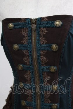 画像4: Ozz oneste / ナポレオンオーバーバストコルセット  ブラウン×グリーン H-26-02-11-045-OO-TO-KB-ZH