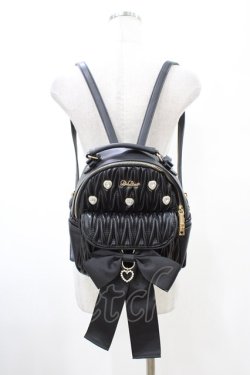 画像1: LIZ LISA / メニービジューロングリボンリュック  ブラック H-26-02-11-1001-LO-BG-YZ-ZH