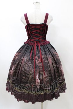 画像2: axes femme kawaii / リブラリーアビスチェ風ワンピース M ワイン H-26-02-11-1034-AX-BL-NS-ZH