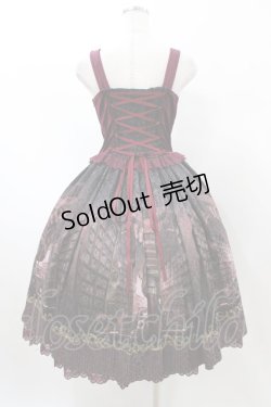 画像2: axes femme kawaii / リブラリーアビスチェ風ワンピース M ワイン H-26-02-11-1034-AX-BL-NS-ZH