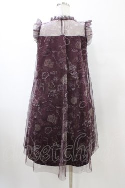 画像2: axes femme / トラベルチュール重ねワンピース M ワイン H-26-02-11-1036-AX-OP-NS-ZH