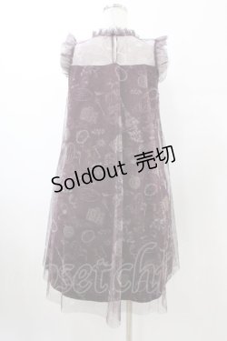 画像2: axes femme / トラベルチュール重ねワンピース M ワイン H-26-02-11-1036-AX-OP-NS-ZH