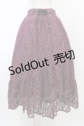 axes femme / 総レーススカート M ワイン H-26-02-11-1040-AX-SK-NS-ZH