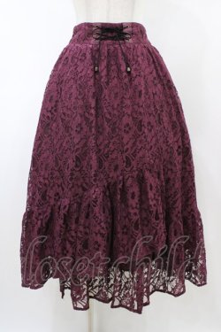 画像1: axes femme / 総レーススカート M ワイン H-26-02-11-1040-AX-SK-NS-ZH