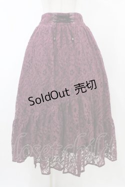 画像1: axes femme / 総レーススカート M ワイン H-26-02-11-1040-AX-SK-NS-ZH