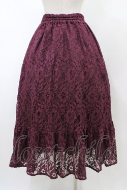 画像2: axes femme / 総レーススカート M ワイン H-26-02-11-1040-AX-SK-NS-ZH