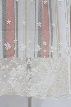 画像3: axes femme / レース重ねストライプスカート M オフ/オレンジ/グリーン H-26-02-11-1043-AX-SK-NS-ZH