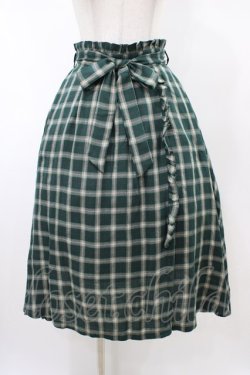 画像1: Secret Honey / リボン付きチェックスカート Free グリーン H-26-02-11-1046-CA-SK-NS-ZH