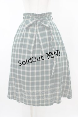 画像1: Secret Honey / リボン付きチェックスカート Free グリーン H-26-02-11-1046-CA-SK-NS-ZH