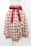 axes femme POETIQUE / チェックラッフルフリルスカート M レッド H-26-02-11-1047-AX-SK-NS-ZH