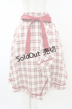画像1: axes femme POETIQUE / チェックラッフルフリルスカート M レッド H-26-02-11-1047-AX-SK-NS-ZH