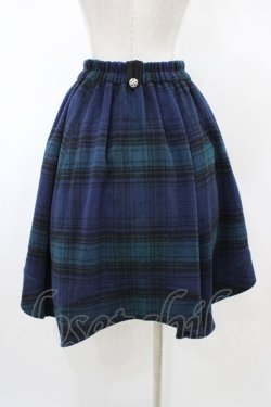 画像2: axes femme / シャギーチェックイレヘムスカート M グリーン/ネイビー H-26-02-11-1048-AX-SK-NS-ZH