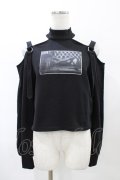 EATME / ベルトショルダーオフショルTOP Free ブラック H-26-02-11-1051-LO-TO-NS-ZH
