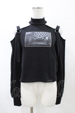 画像1: EATME / ベルトショルダーオフショルTOP Free ブラック H-26-02-11-1051-LO-TO-NS-ZH