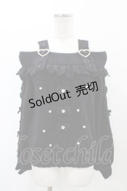 画像1: LIZ LISA / オフショルフェザーニットトップス Free ブラック H-26-02-11-1052-LO-TO-YZ-ZH