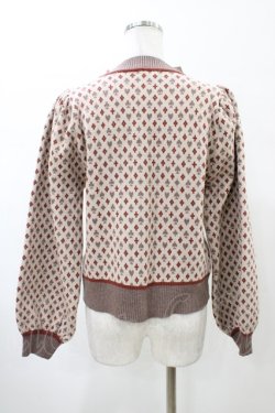 画像2: axes femme POETIQUE / トランプ柄ニット M ベージュ H-26-02-11-1056-AX-TO-NS-ZH