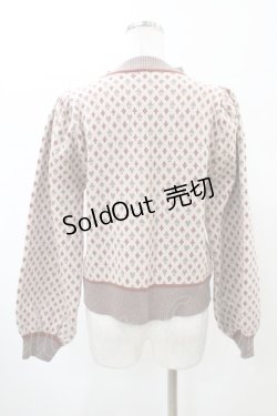 画像2: axes femme POETIQUE / トランプ柄ニット M ベージュ H-26-02-11-1056-AX-TO-NS-ZH