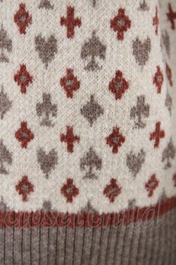 画像3: axes femme POETIQUE / トランプ柄ニット M ベージュ H-26-02-11-1056-AX-TO-NS-ZH