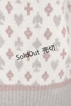 画像3: axes femme POETIQUE / トランプ柄ニット M ベージュ H-26-02-11-1056-AX-TO-NS-ZH