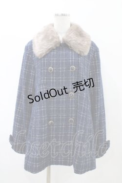 画像1: axes femme / ツイードショートコート M ネイビー H-26-02-11-1059-AX-CO-NS-ZH