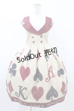 画像1: Innocent World / トランプゴブラン衿付きジャンパースカート M ベージュ H-26-02-11-1013-IW-OP-NS-ZH