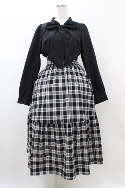 画像1: DearMyLove / バックレースアップボウタイワンピース LL ブラック H-26-02-11-1015-EL-OP-NS-ZH