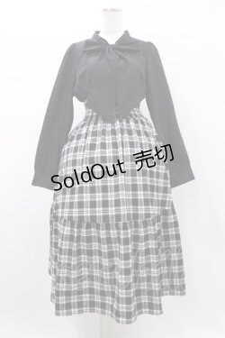 画像1: DearMyLove / バックレースアップボウタイワンピース LL ブラック H-26-02-11-1015-EL-OP-NS-ZH