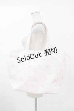 画像1: Maison de FLEUR / クリーミーねこ/うさぎサイドポケットトート  ピンク H-26-02-11-1002-LO-BG-YZ-ZH