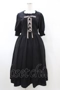 m petit by misako / AMレースアップワンピース L ブラック H-26-02-11-1016-LO-OP-NS-ZH
