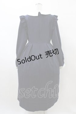 画像2: DearMyLove / 配色角襟フリルタック長袖ワンピース 3L ネイビー H-26-02-11-1017-EL-OP-NS-ZH