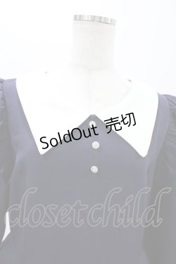 画像3: DearMyLove / 配色角襟フリルタック長袖ワンピース 3L ネイビー H-26-02-11-1017-EL-OP-NS-ZH